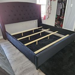 Brand New Box Delivery Setup Service Available Black Velvet King Size Bed Frame Special