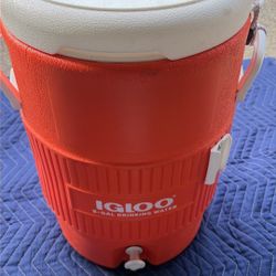 Orange Igloo 5 gallon Water Jug