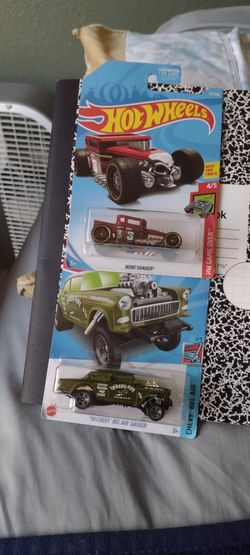 Hot wheels Bone Shaker and 55 Chevy Bel Air Gasser selling as a bundle of 2.  See below