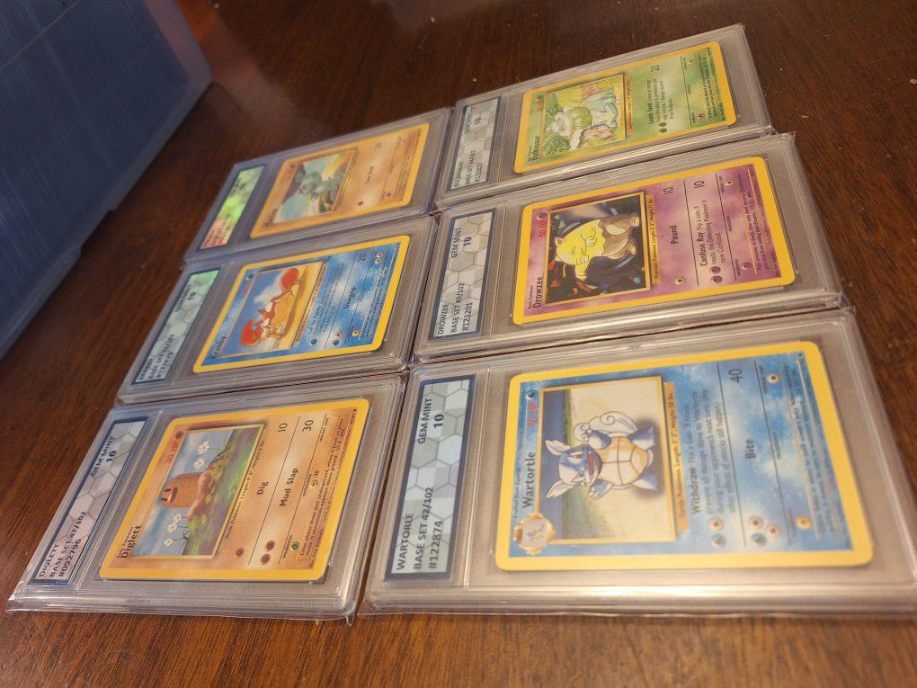 Pokemon Card Lot Fossil And Base Set Pgf Graded