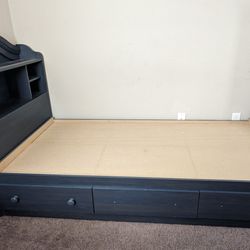 Blue Twin size Storage Bed
