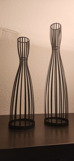 PartyLite Linear Lites Pillar Candle Holders 18" and 14.5" - Retired