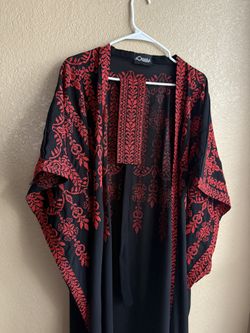 Gorgeous new not used black and red embroidery Cape