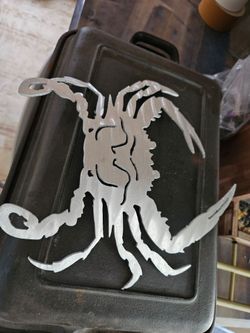 Laser cut aluminum crab wall decoraton