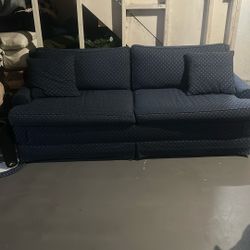 Vintage Blue Sleeper Sofa 