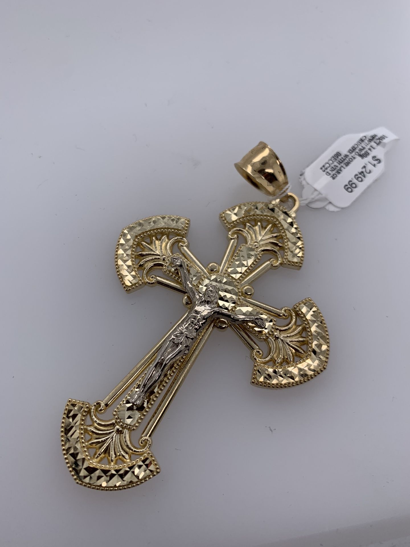 10kt 14g Two-Tone Large Crucifix