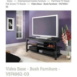Bush furniture- black glass tv stand