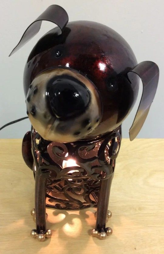 Metal Art Dog Night Light Night Stand Lamp