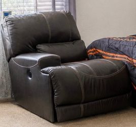 Black Faux Leather Loveseat