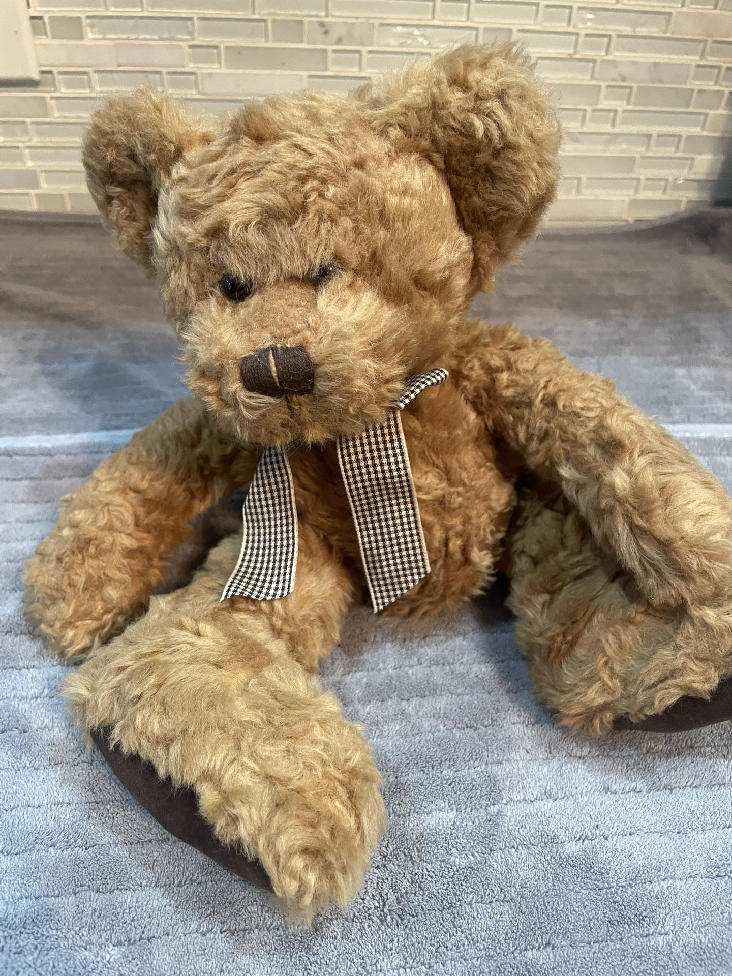 Russ Berrie Rare "Langley" the Brown Teddy Bear Plush Collectible 12"