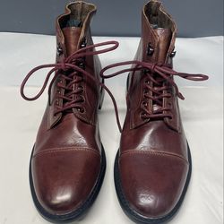 Men's Jump New York Paxton-X Burgundy Leather Ankle Boots - 12