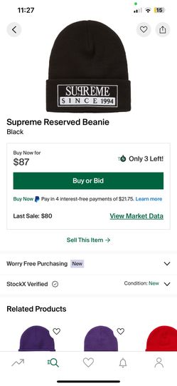 Supreme SS20 Reserved Beanie 