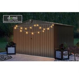 Domi Storage Shed 10'x 8' Metal Shed for Backyard,Garden,Lawn,w/Lockable Door
