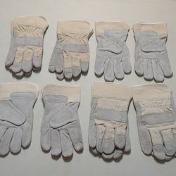 Work Gloves - Large - Split Cowhide Leather Palm with Safety Cuffs NEW