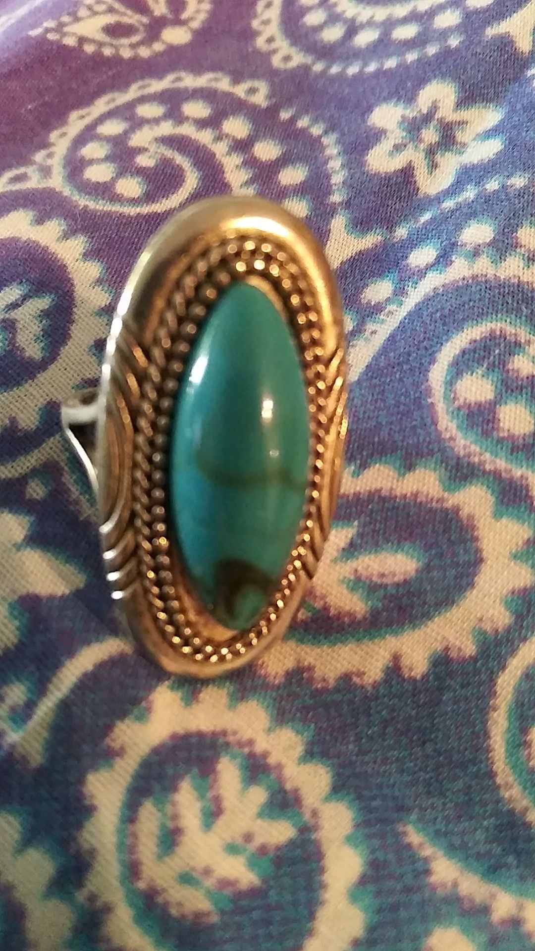 Blue Turquoise Fashion Ring.
