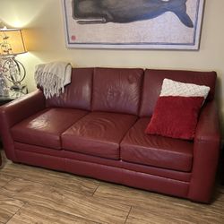 Sofa And Love Seat In Red Leather