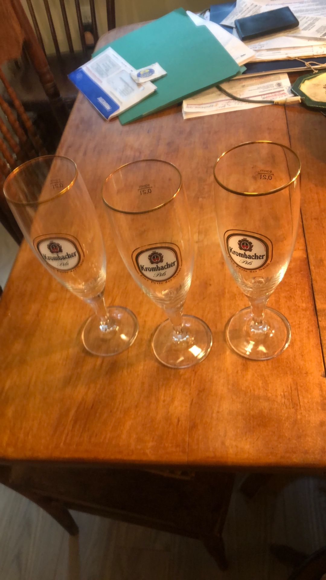 Krombacher Pils 0,21 SOHM , 3 gold rim
