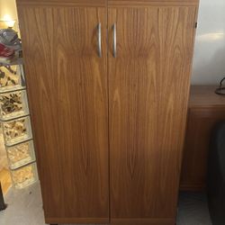 Teak Computer Armoire / Desk
