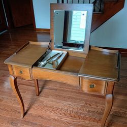 Vintage Mid Century Drexel Pop Up Mirror Vanity