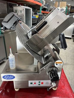 New 13” Globe 3850N Deli Slicer meat cheese nsf commercial restaurant kitchen countertop electric with Sharpener stones