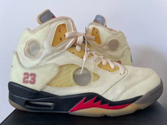 Nike Air Jordan Retro 5 x Off White Sz 8.5 Sail
