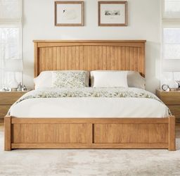Full-Size Wooden Bed Frame with Storage Drawers