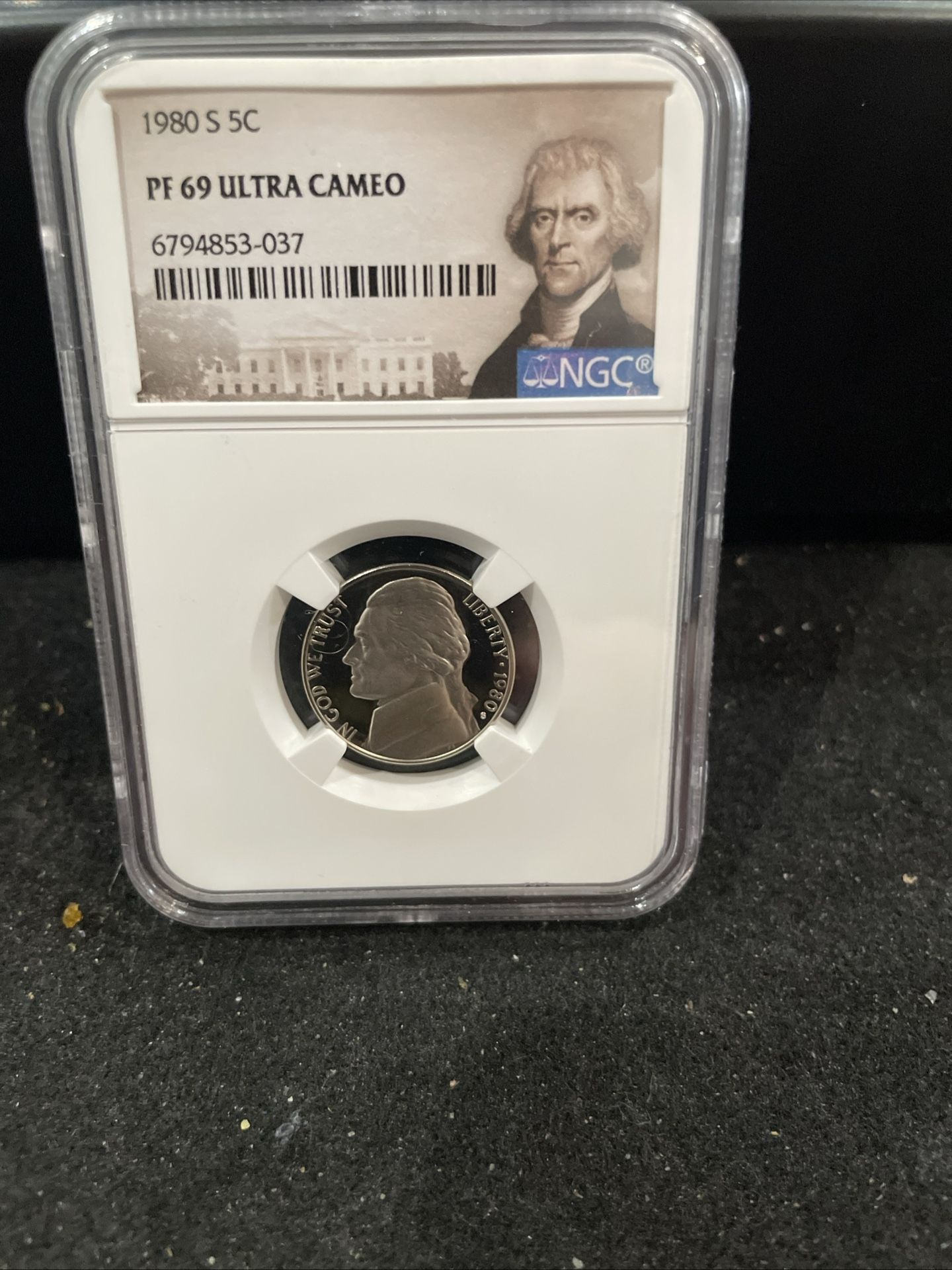 1980 S Gem Proof Jefferson Nickel Graded At PR69 With A Ultra Cameo 5-2