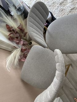 2 HIGHTOP GOLD TRIM CHAIRS FROM LUXURY LA FURNITURE STORE