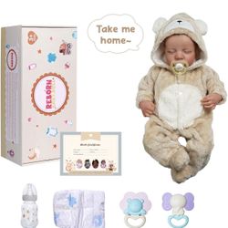 BABESIDE Lifelike Reborn Baby Dolls Boy - 17-Inch Baby Soft Body Realistic-Ne...
