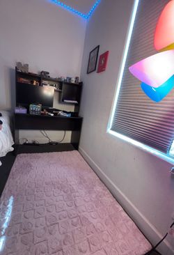 Pink Area Rug with Heart Pattern