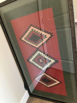 Vintage Navajo Rug - Framed