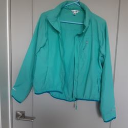 JOCKEY TURQUOISE REFLECTIVE JACKET WORN ONCE IN EXCELLENT CONDITION, SIZE M