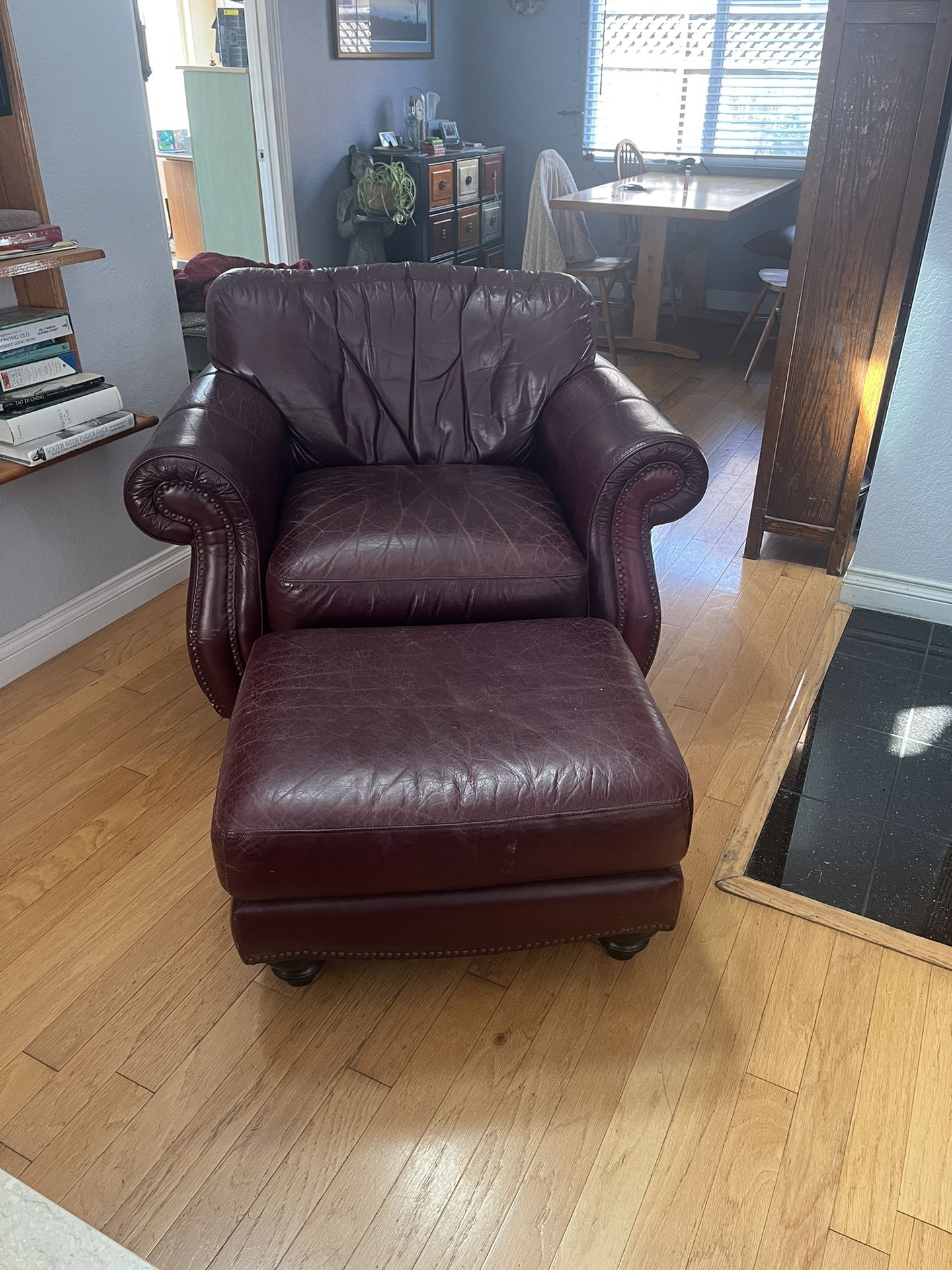 Leather Chair And Ottoman