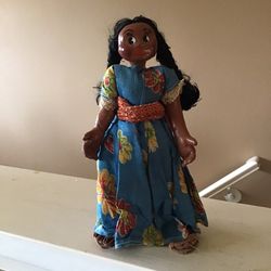 Vintage Folk Art Oil Cloth Mexican Maria Doll