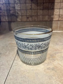 Jeanette glass Patrician ice bucket (Greek Chariot)
