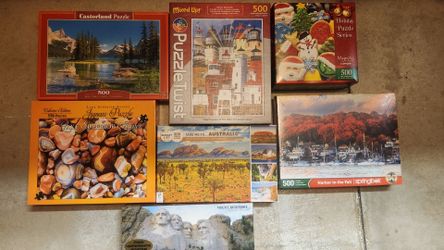 7 - 500-550 piece puzzles BUNDLE