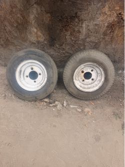 PAIR OF TRAILER WHEELS 4.80/4.00-8