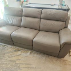2 Gray leather couches duel reclining with USB Port