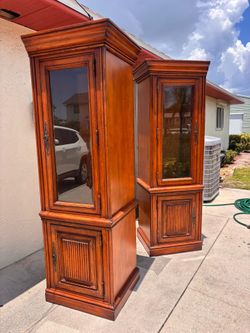 Two display cabinets