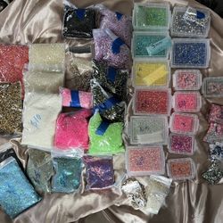 Jelly Rhinestone $10-$1 Each Bag + clay + chameleon glitter