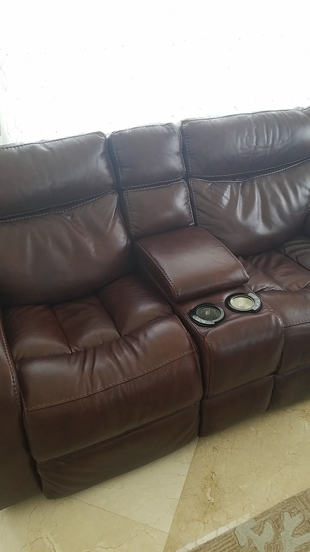 100% Leather Sofa and Recliner