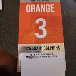 Dolphins VS Jets Mnf Tonight. Orange Parking.