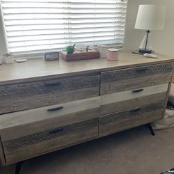 Dresser and Queen Size Bed Frame With Matress