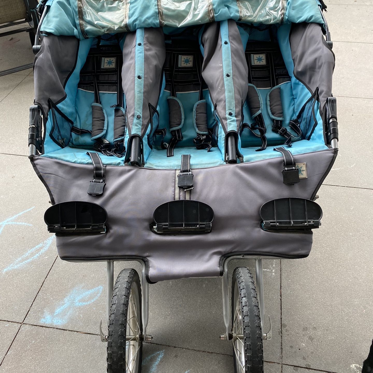 Triple jogging on sale stroller for sale