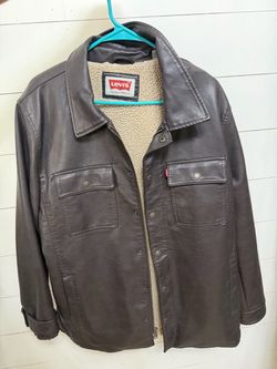 Levi’s brown leather jacket size Large men