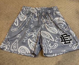 Grey Eric Emmanuel Basketball Shorts with Graphic Print sizes S/M/L/XL