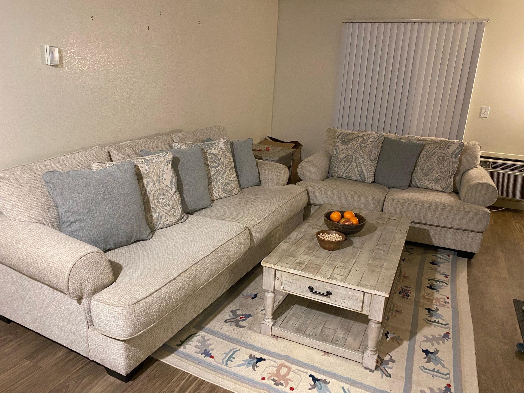 Living Room Couch Set + Tables 