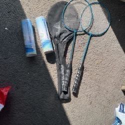 Badminton Set With 2 Pack Of 6 Birdies , $25 Or Best Offer