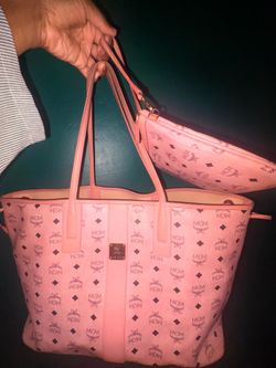 Authentic MCM pink tote + pouch