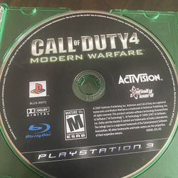 Call of Duty 4 Modern Warfare Playstation 3 PS3 Video Game 
